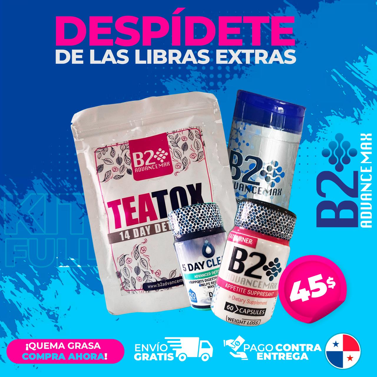 KIT FULL B2 + DETOX + TEATOX + GEL REDUCTOR