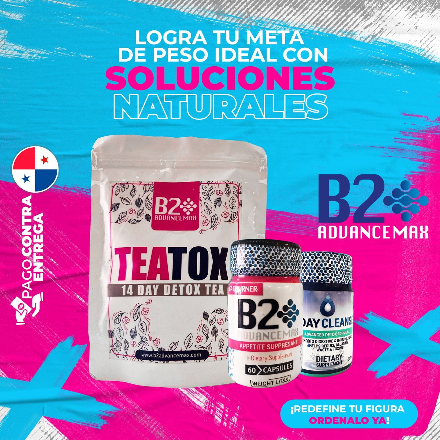 KIT B2 + DETOX + TE=QUEMADOR, LIMPIADOR Y DESINTOXICANTE